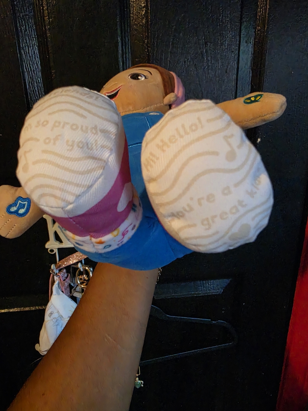 Miss Rachel Pink & Blue Plush Character Doll with Embroidered Face - Picture 5 of 5